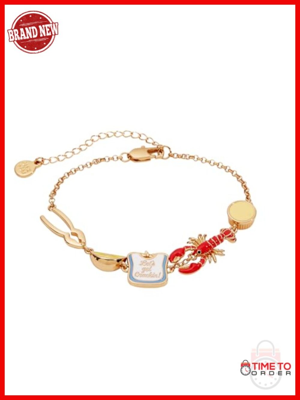 Brass Lobster Claw Bracelet Charm Bangle Chain Bracelet